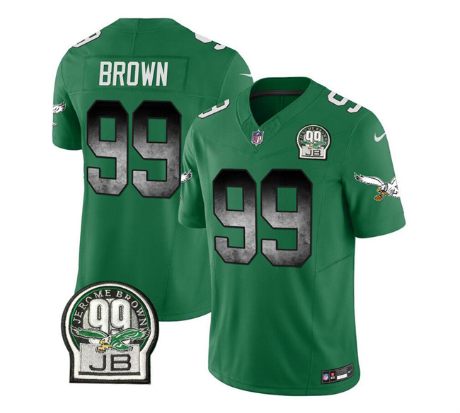 Men's Philadelphia Eagles #99 Jerome Brown Green 2023 F.U.S.E. Throwback Vapor Untouchable Limited Football Stitched Jersey